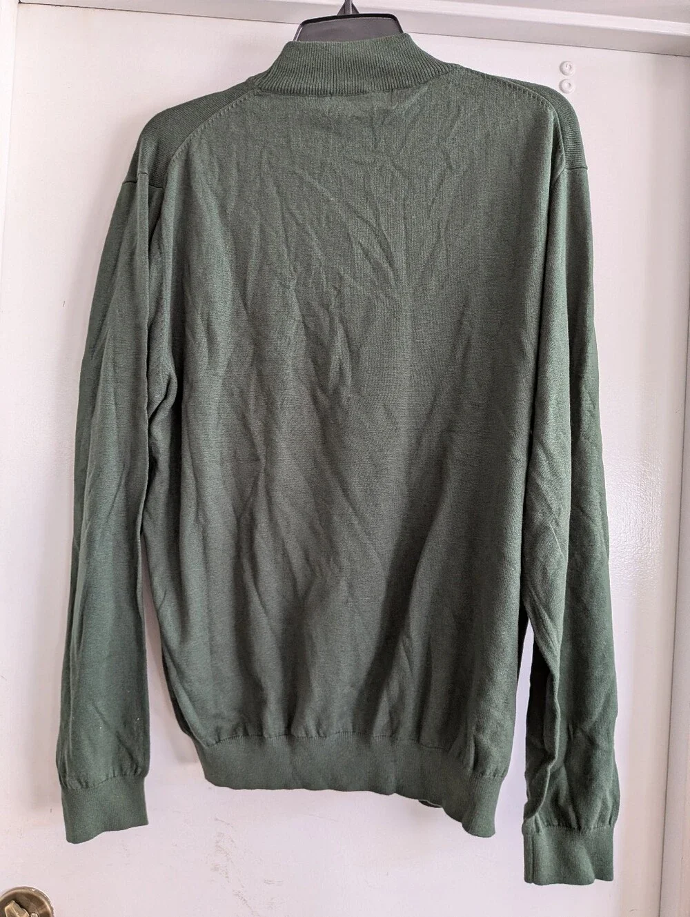 Paul Fredrick Olive Green Turtleneck Sweater Cotton, Silk And Cashmere XL